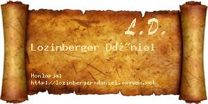 Lozinberger Dániel névjegykártya